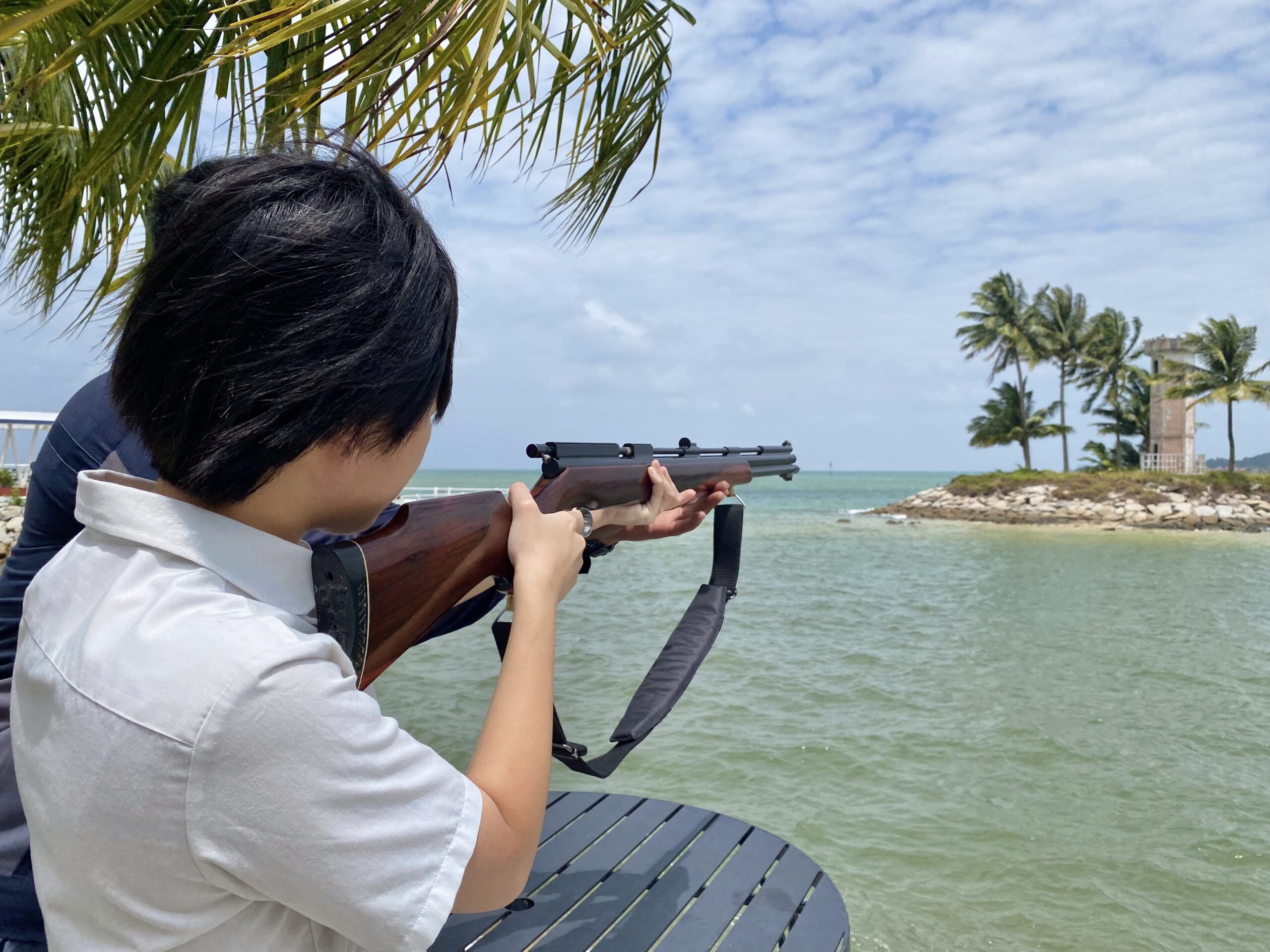 Are you sure could aim that old lighthouse with your rifle_